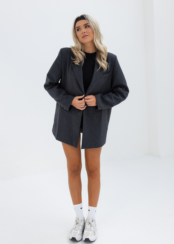 Saar blazer donkergrijs