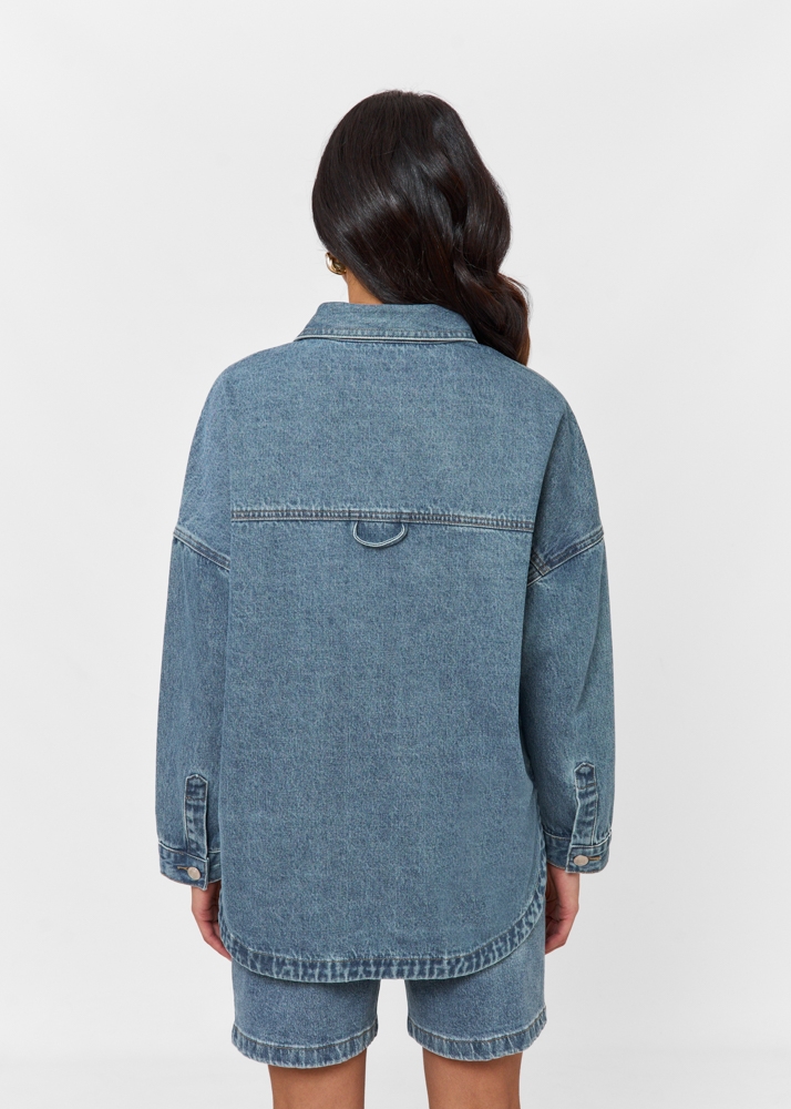 Oversized denim blouse