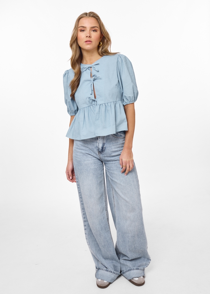 Yara top blauw