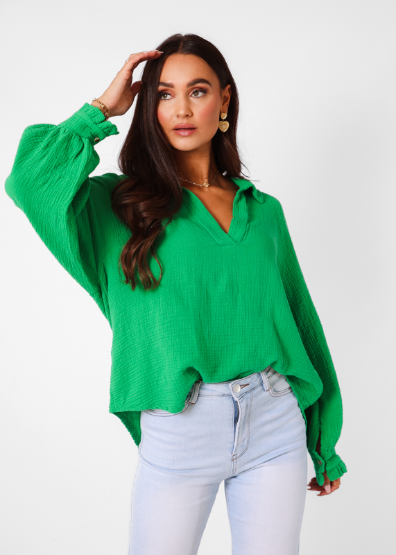 Claartje top groen