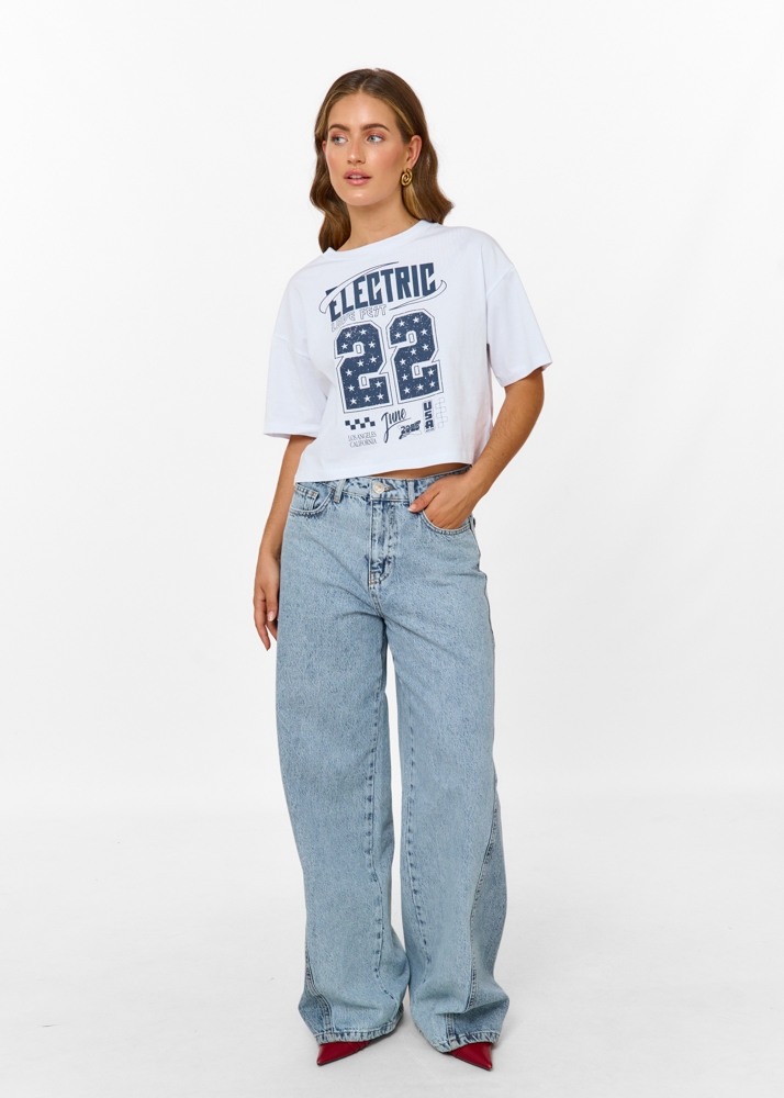 Electric cropped t-shirt