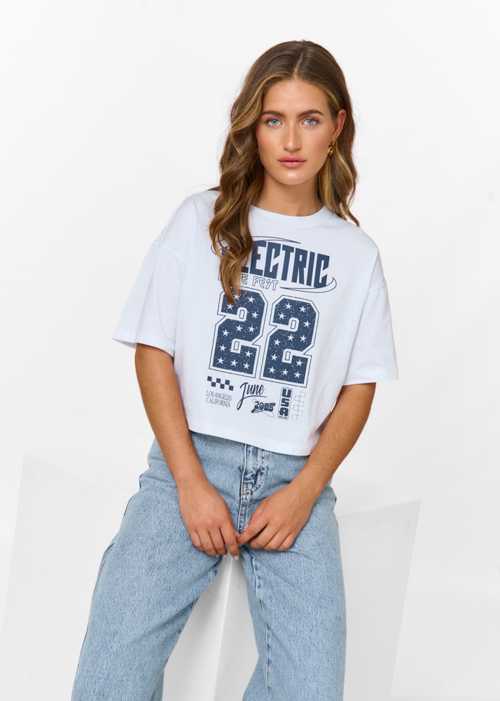 Electric cropped t-shirt