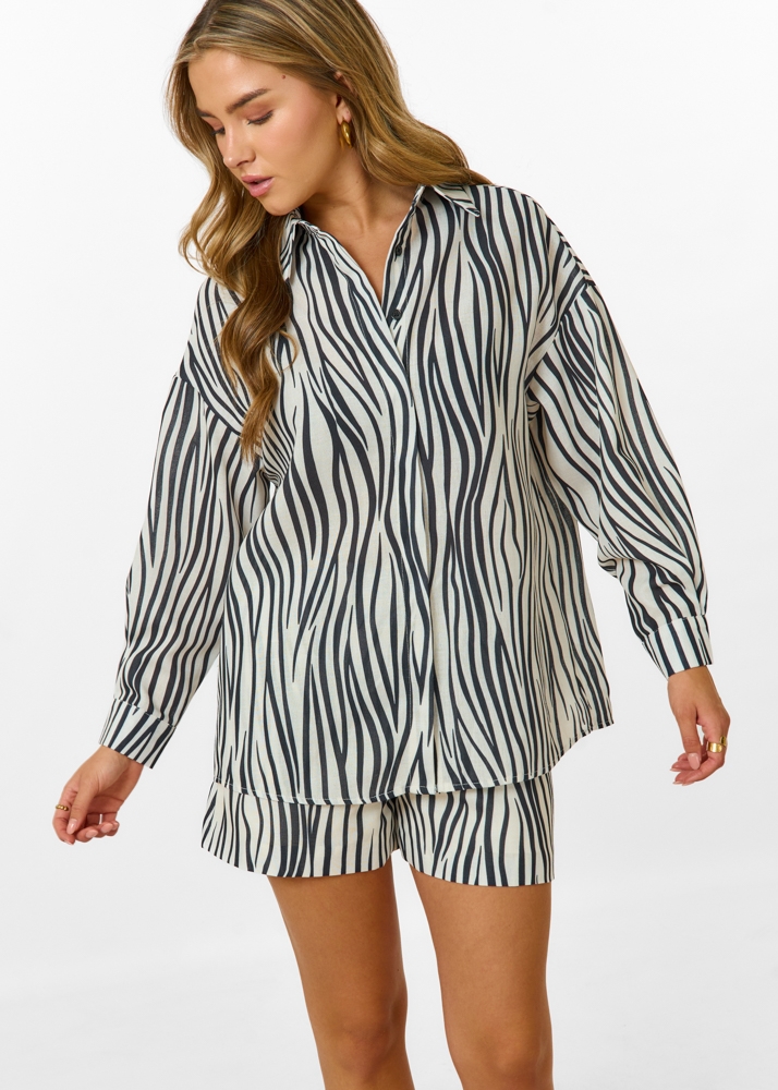 Zebra blouse wit