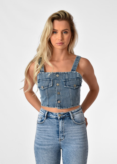 Charlotte top blauw