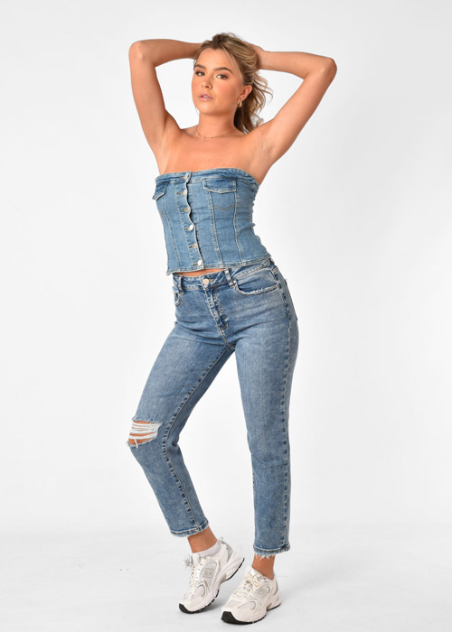 Emma denim corset blauw