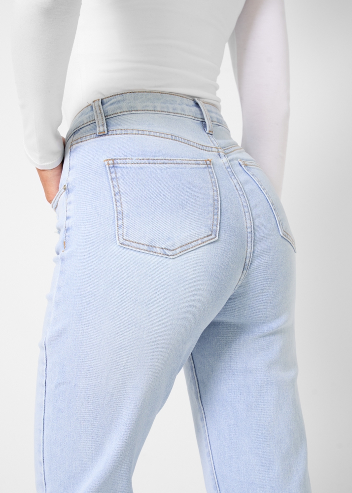 Mia long straight leg blauw