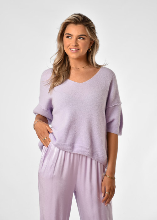 Laura satijnen blouse lila