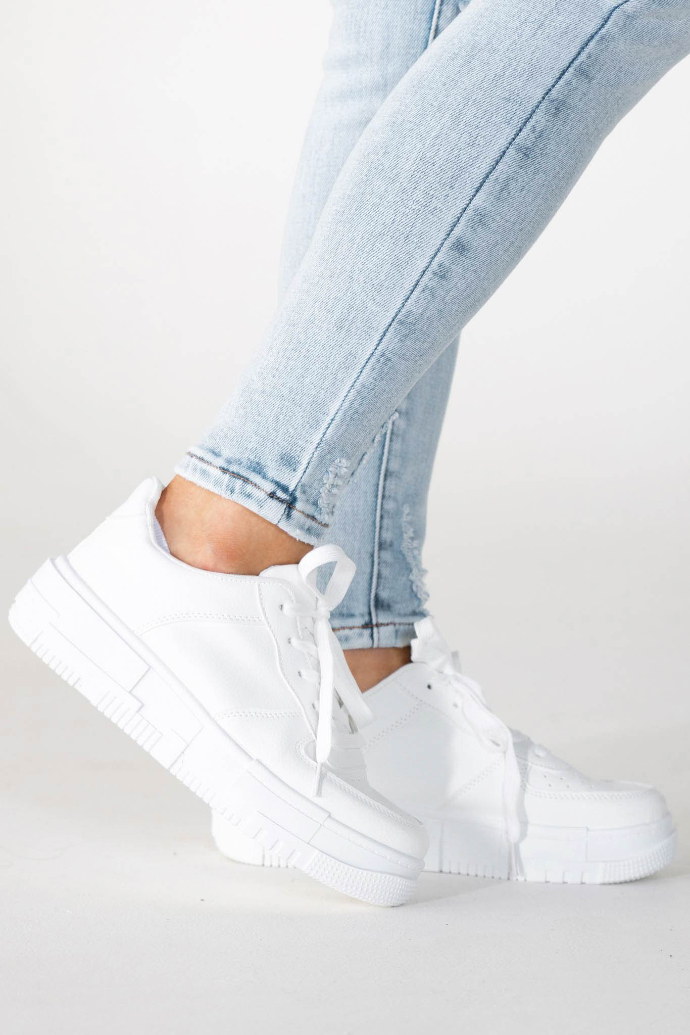 Skinny jeans destroyed blauw