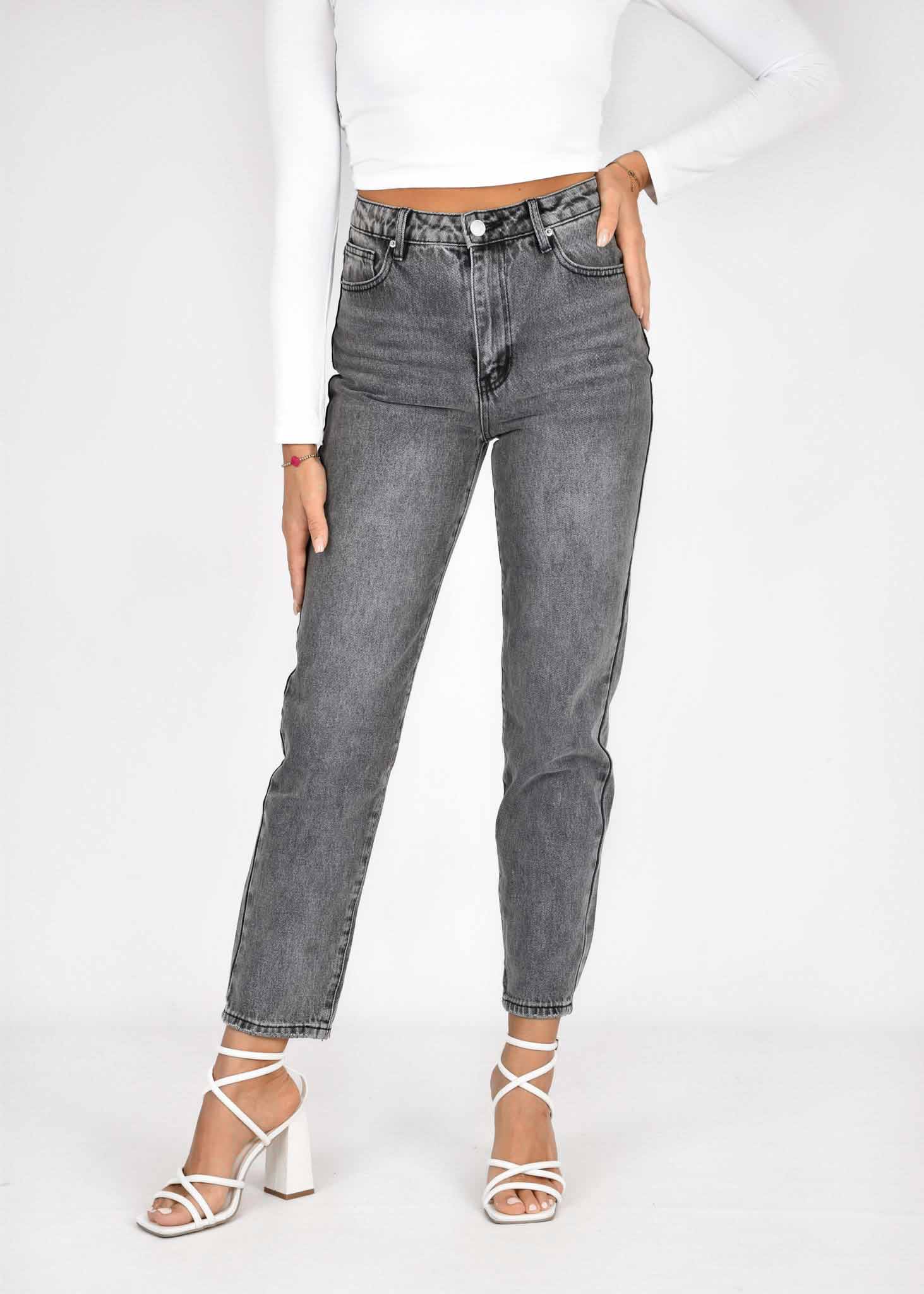 Mom jeans grijs