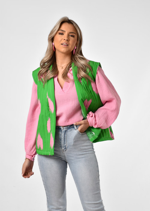 Mirthe gilet groen