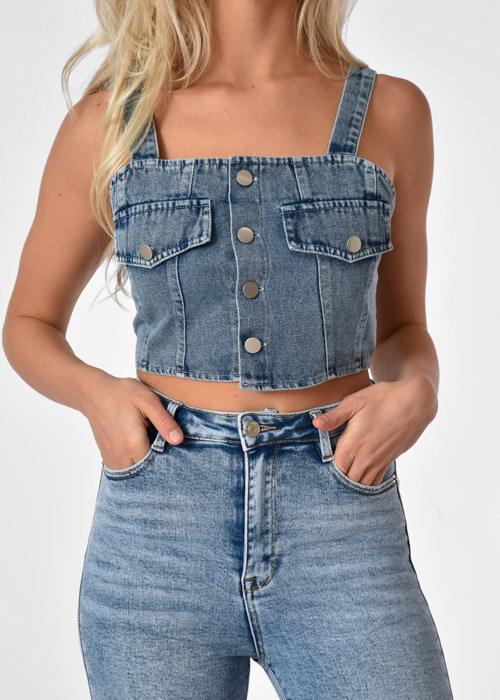 Charlotte top blauw