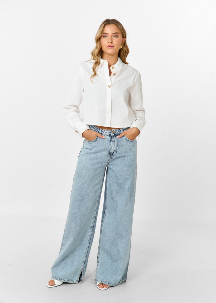 Lina cropped blouse wit