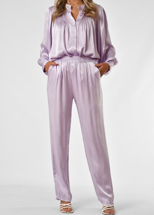 Laura satijnen broek lila