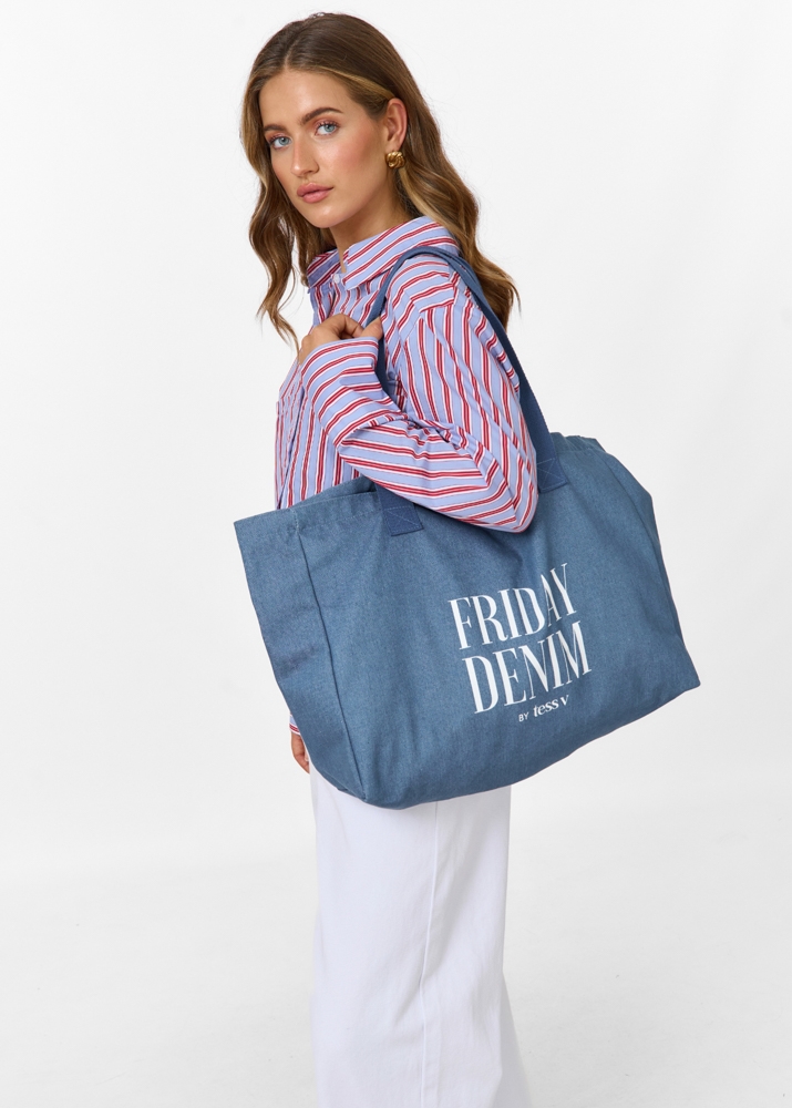 Friday denim tote bag
