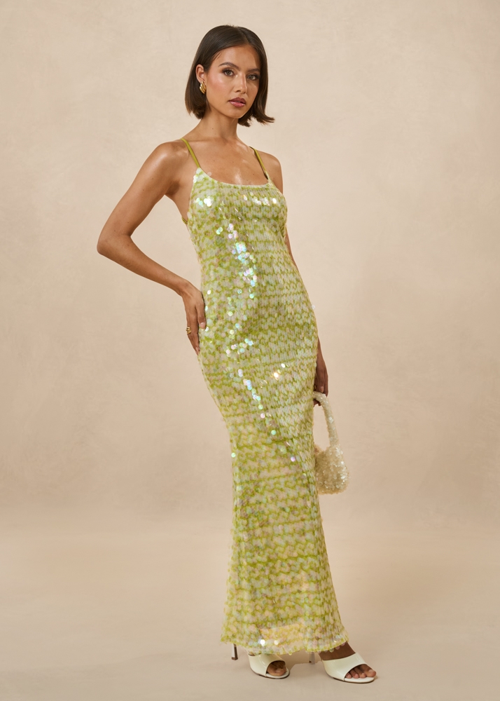 Ginie maxi jurk groen