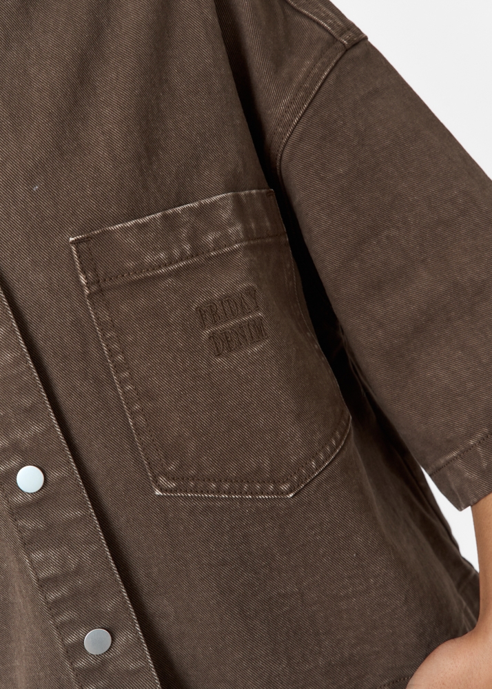 Denim blouse korte mouw