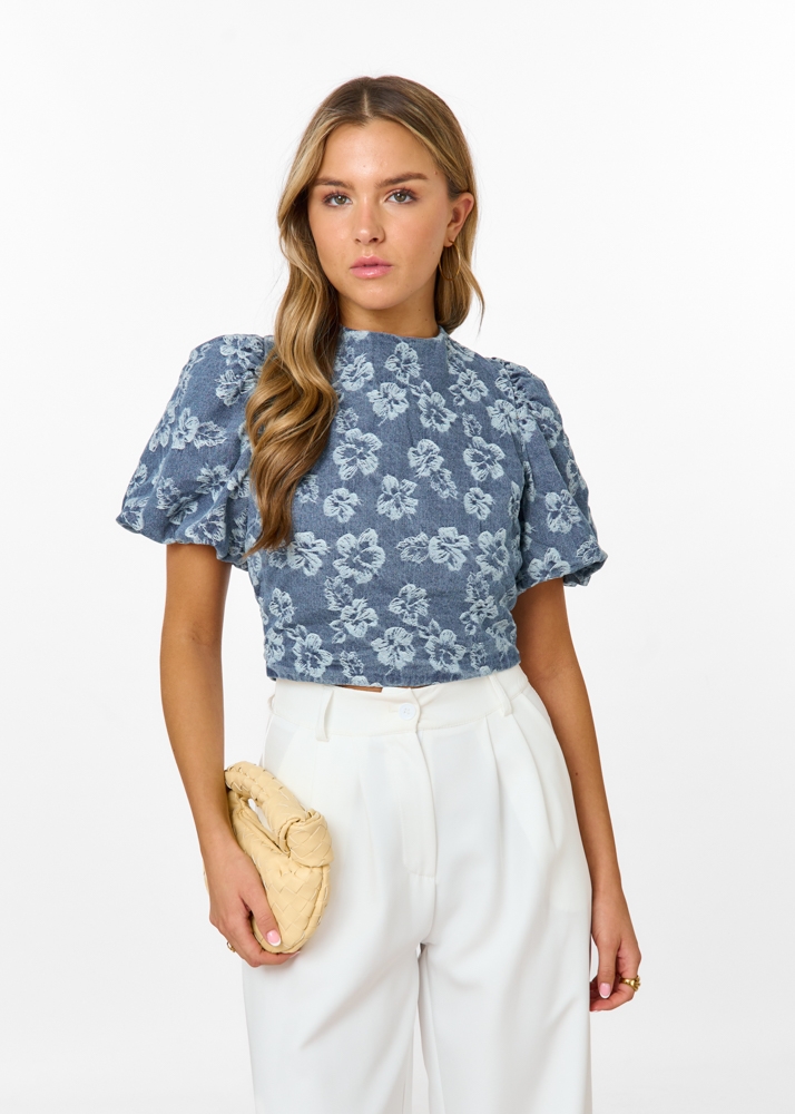 Tara denim top blauw