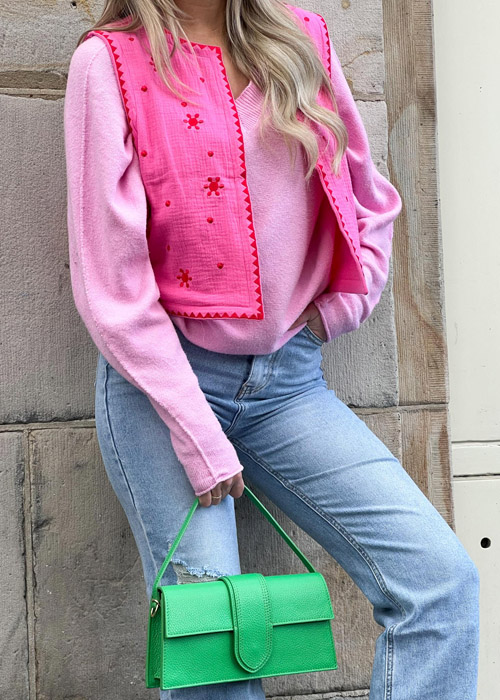 Celina gilet roze
