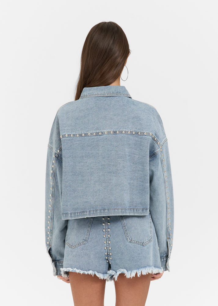 Luca stud jacket | lichtblauw | XS | 2617/C03/498-701-XS