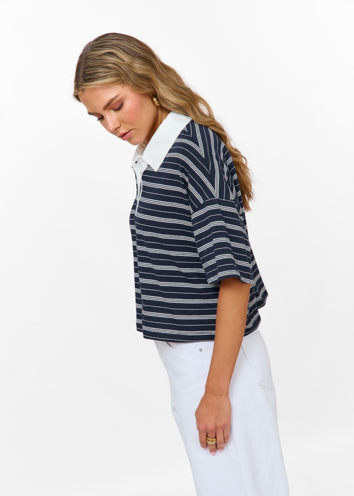 Emma gestreept polo t-shirt