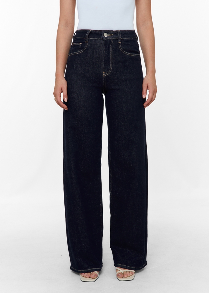 Wide leg stretch jeans