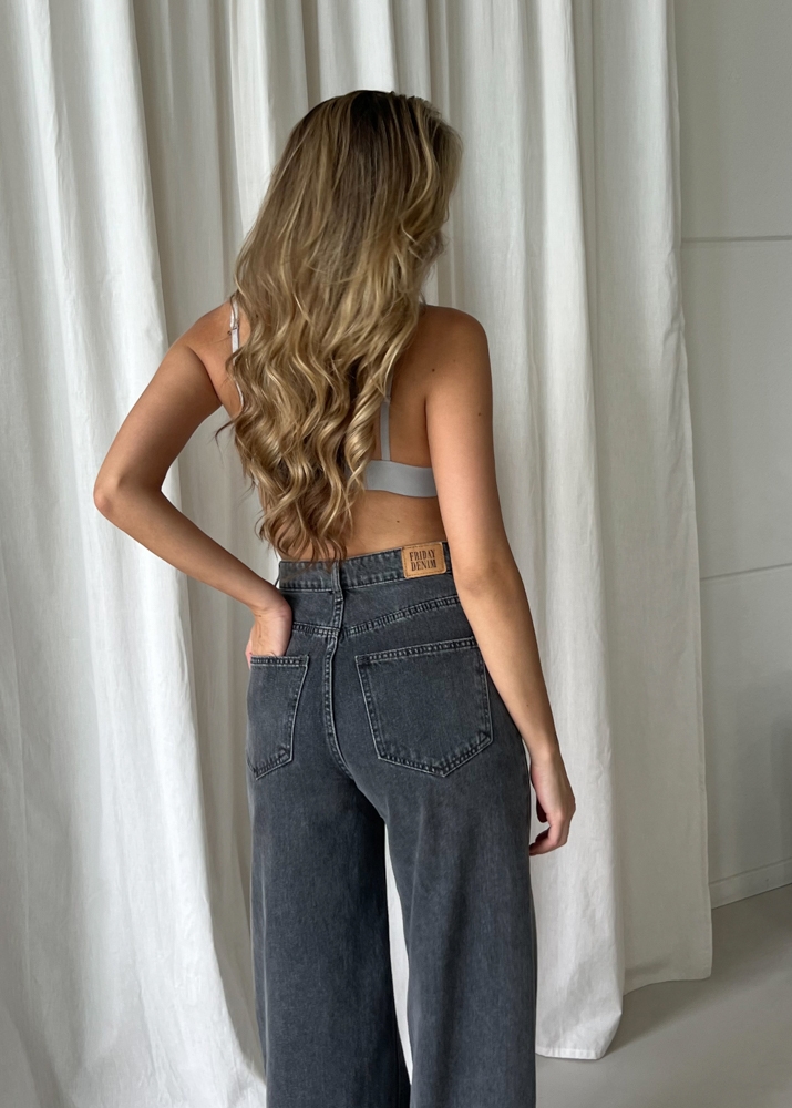 Wide leg jeans grijs