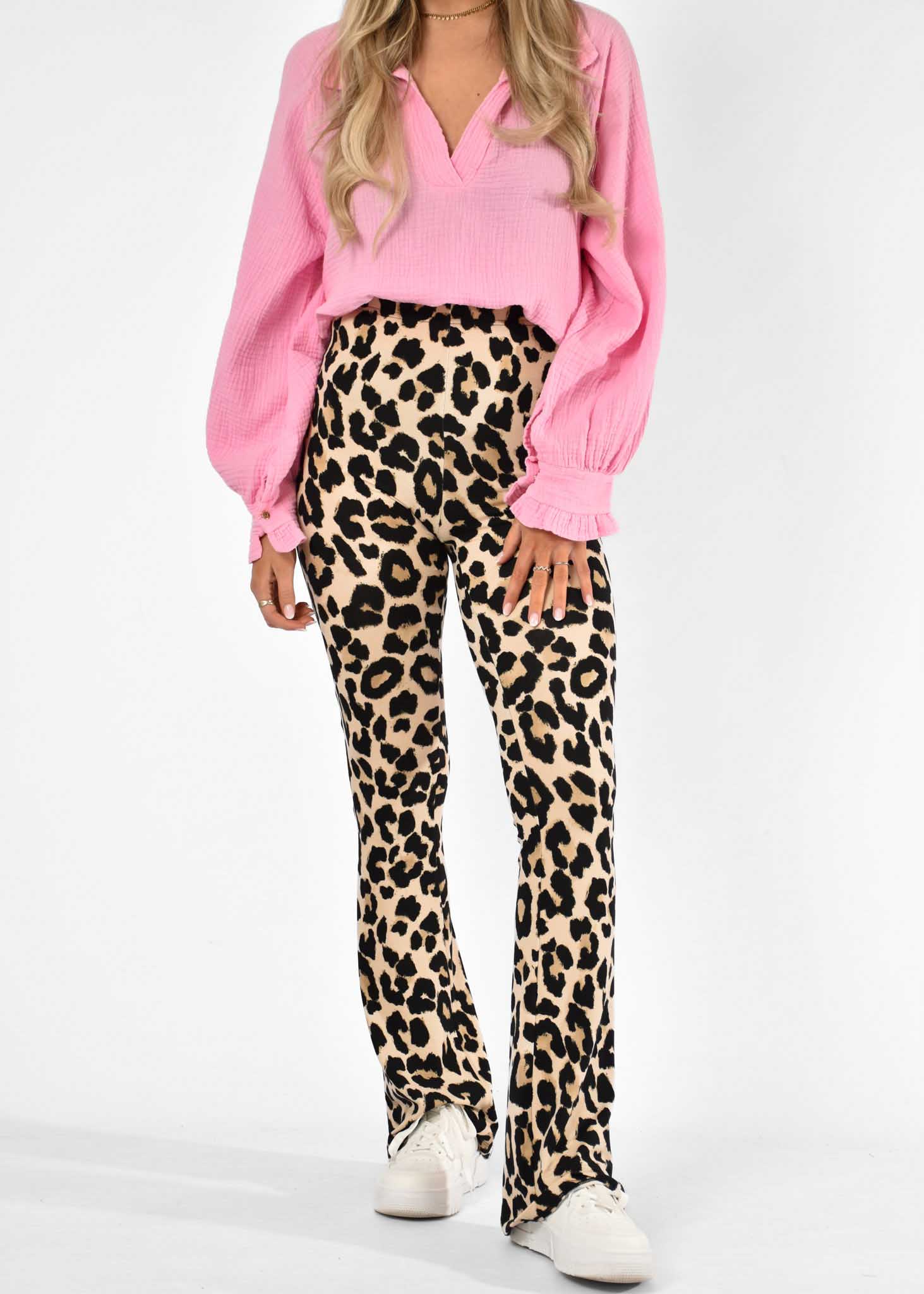 Lies flared broek panter