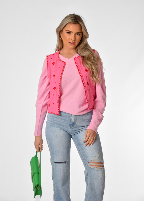 Celina gilet roze