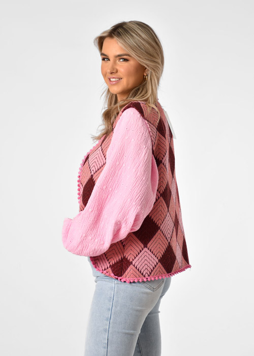Felicia gilet roze 