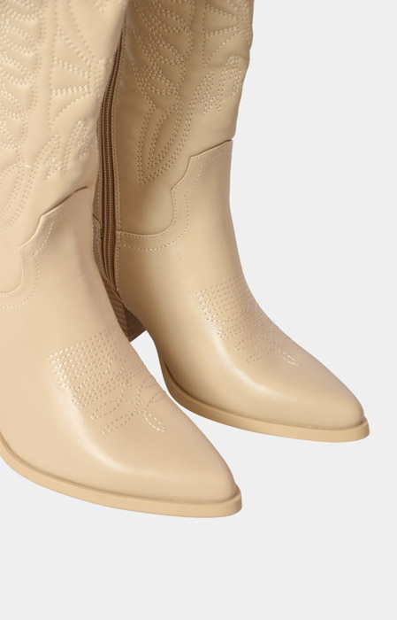 Brit cowboy boots beige