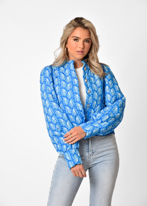 Donkerblauw jasje print |