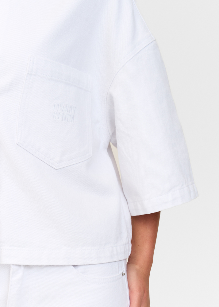 Denim blouse korte mouw
