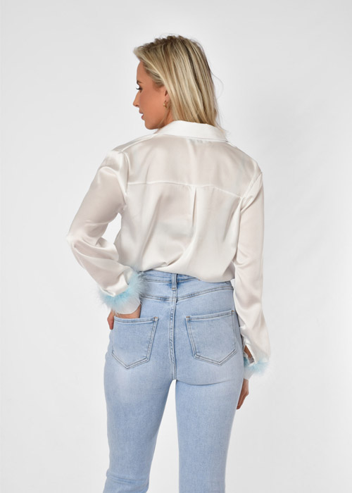 Alex veren blouse lichtblauw