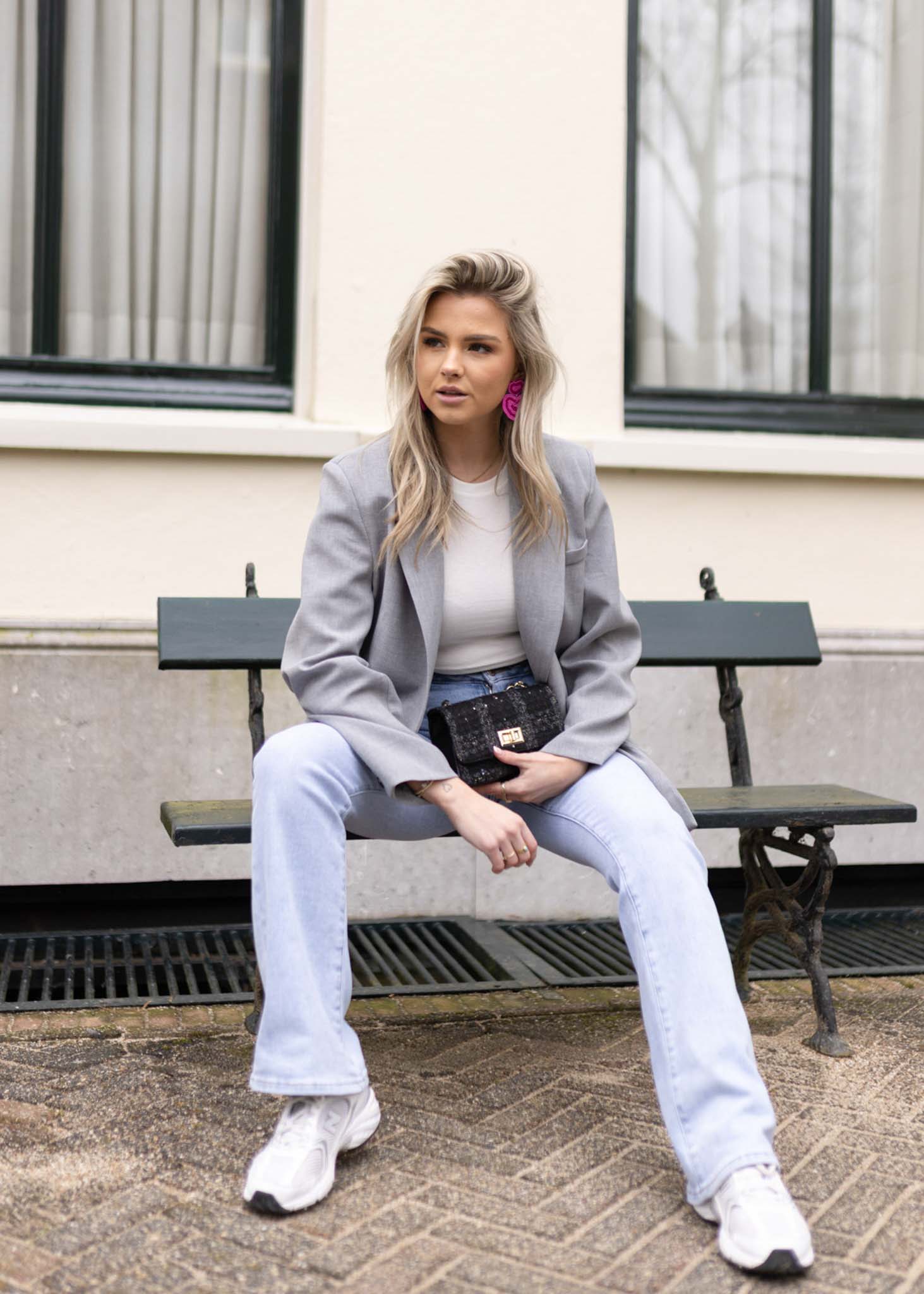 Saar blazer lichtgrijs