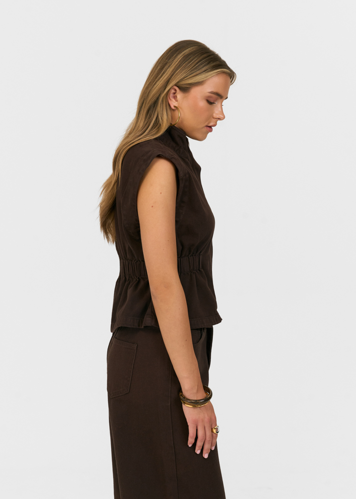 Sculpted denim gilet