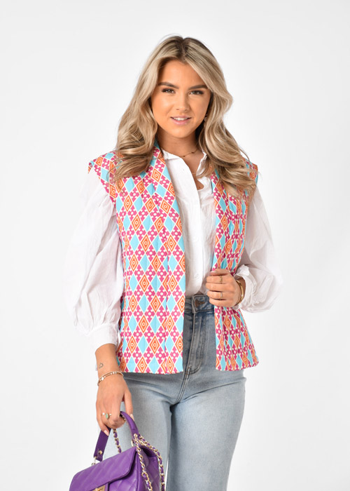 Syndicaat knijpen Dapper Paarse gilet met print | gilets