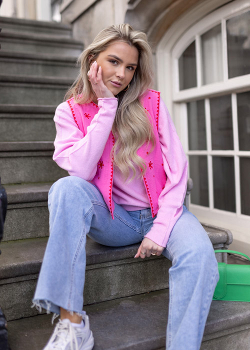 Celina gilet roze