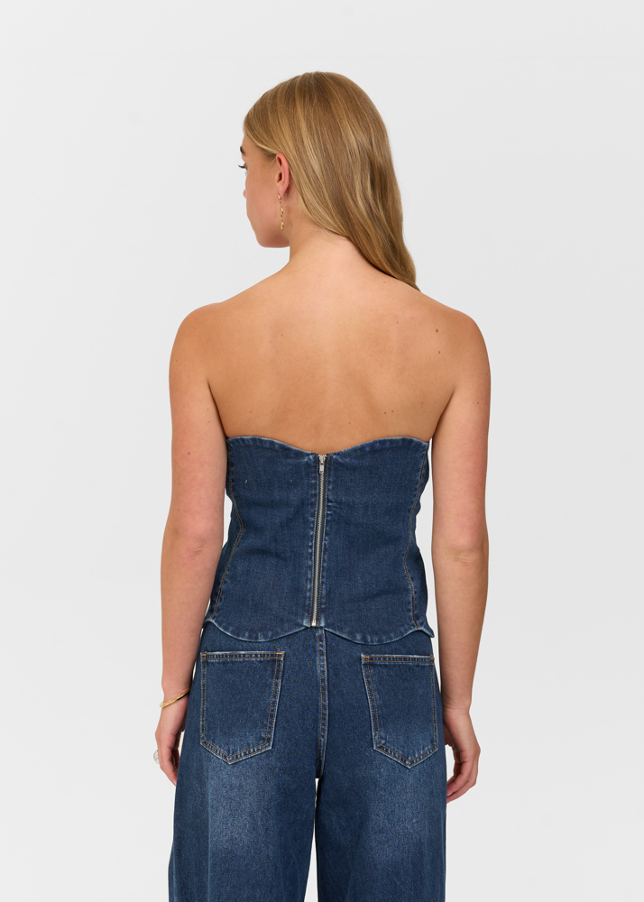 Scallop denim top