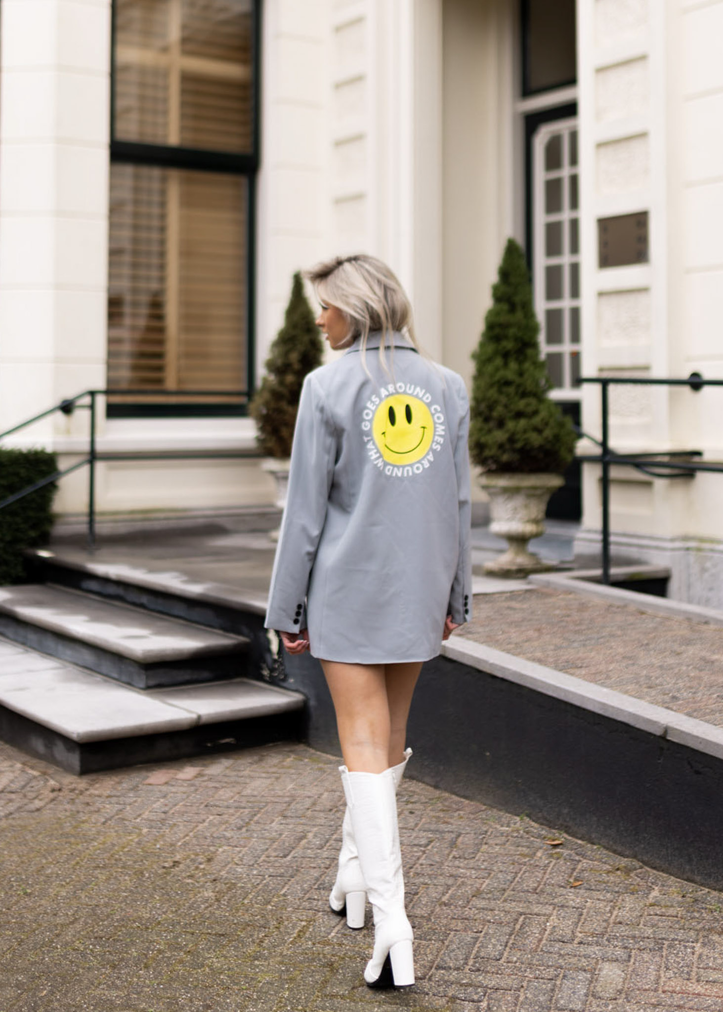 Smiley blazer lichtgrijs