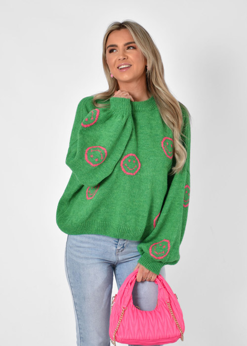 Smiley trui groen