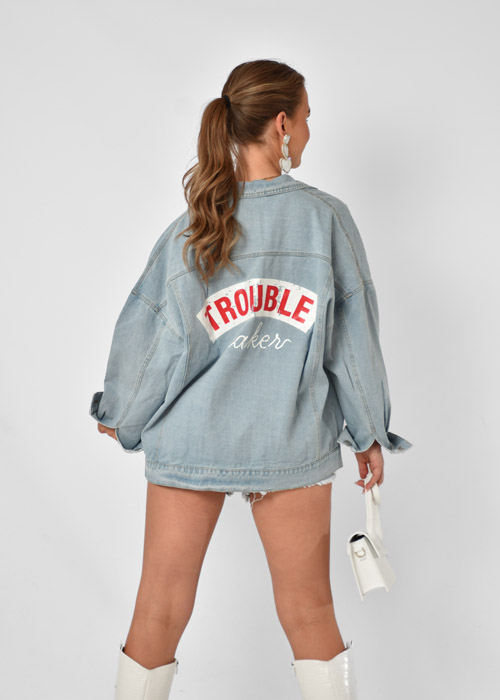 Trouble denim jasje lichtblauw