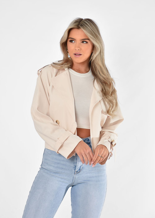 Lola korte trenchcoat creme