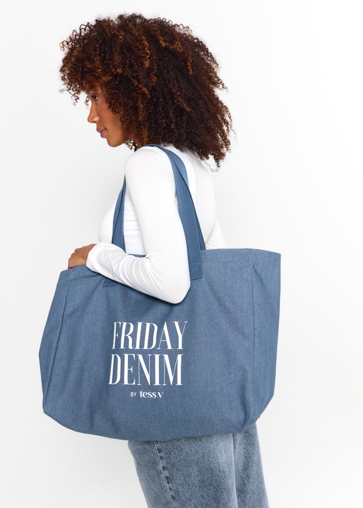 Friday denim tote bag