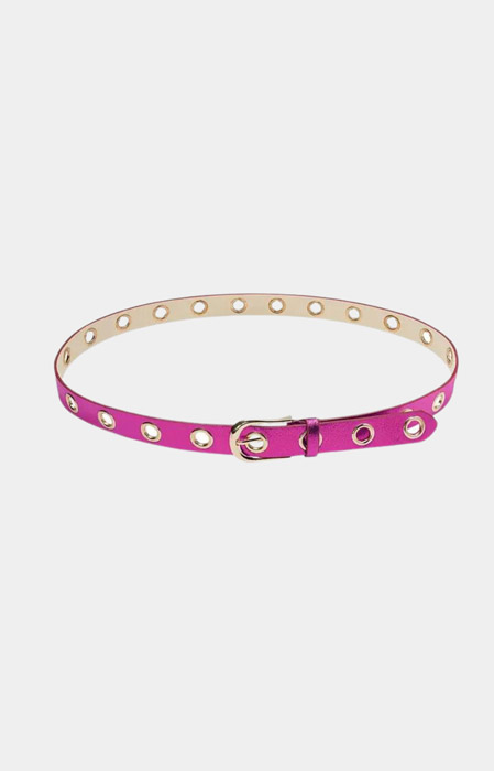 Marie metallic riem fuchsia 