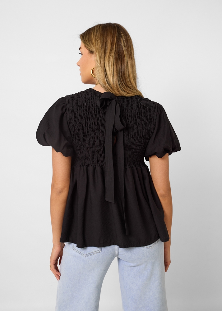 Iris top met pofmouw