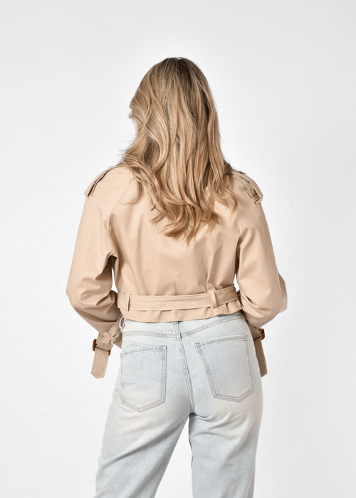Sofia korte trenchcoat beige