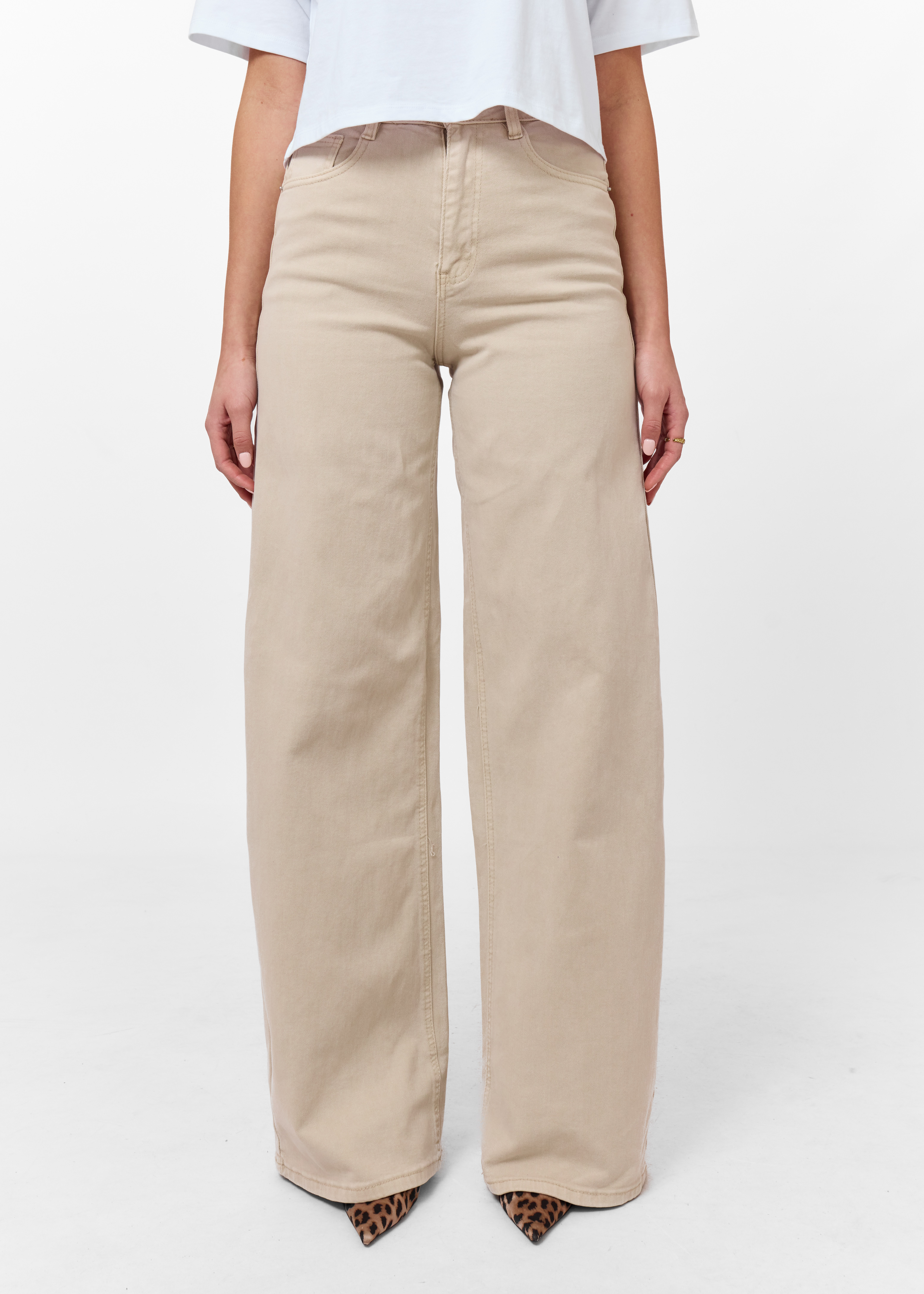 Wide leg stretch beige
