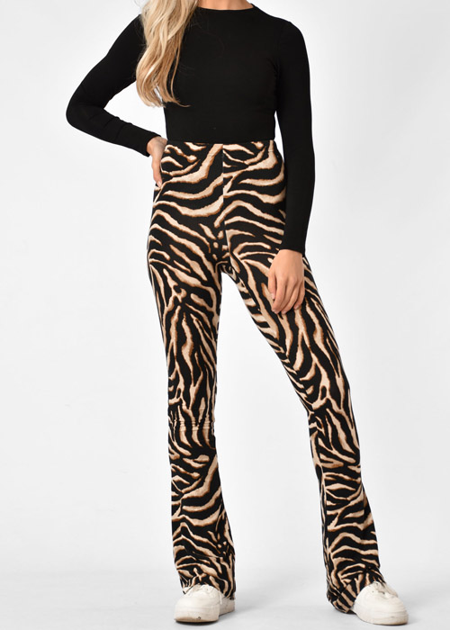 Lis flared broek zebra
