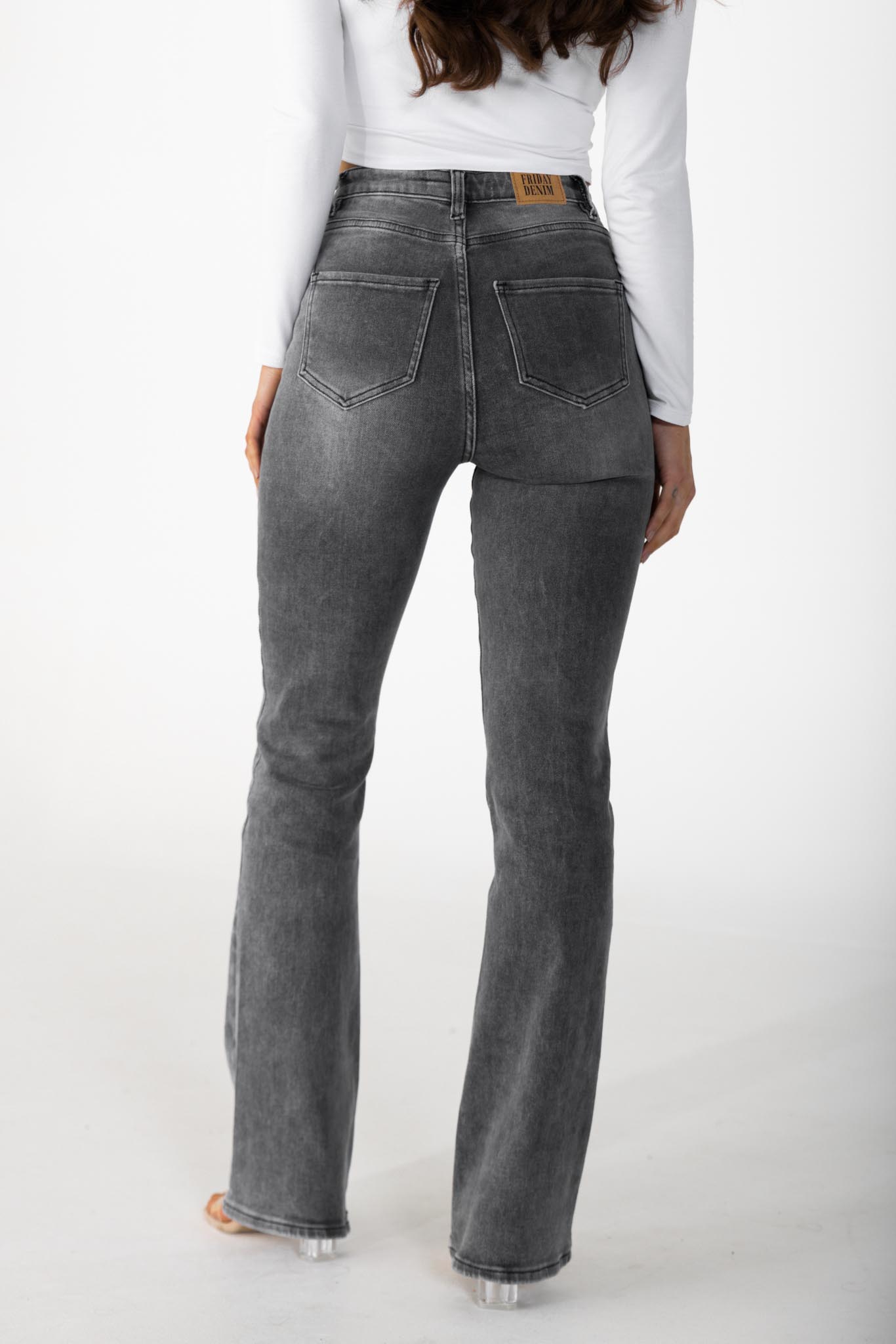 Flared jeans grijs