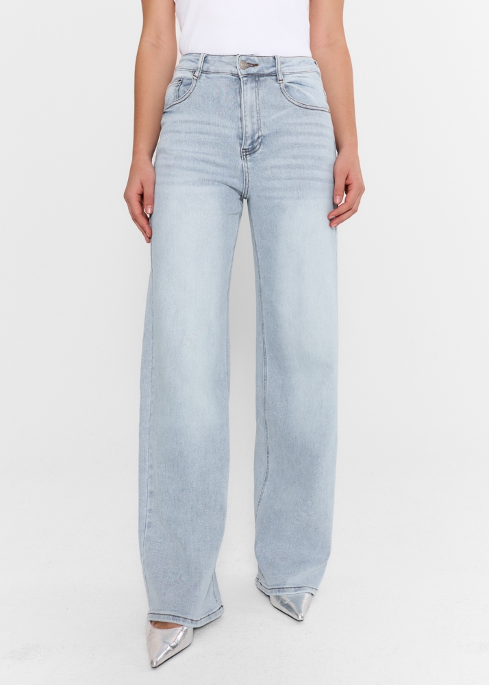 Wide leg stretch jeans